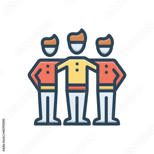 Color illustration icon for belonging 
