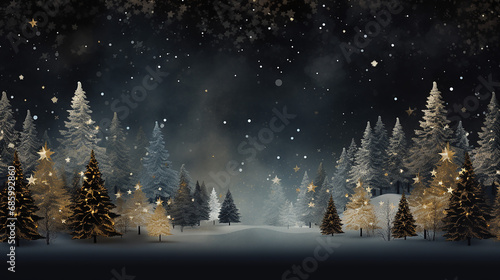 Christmas or new year background with snowfall at night