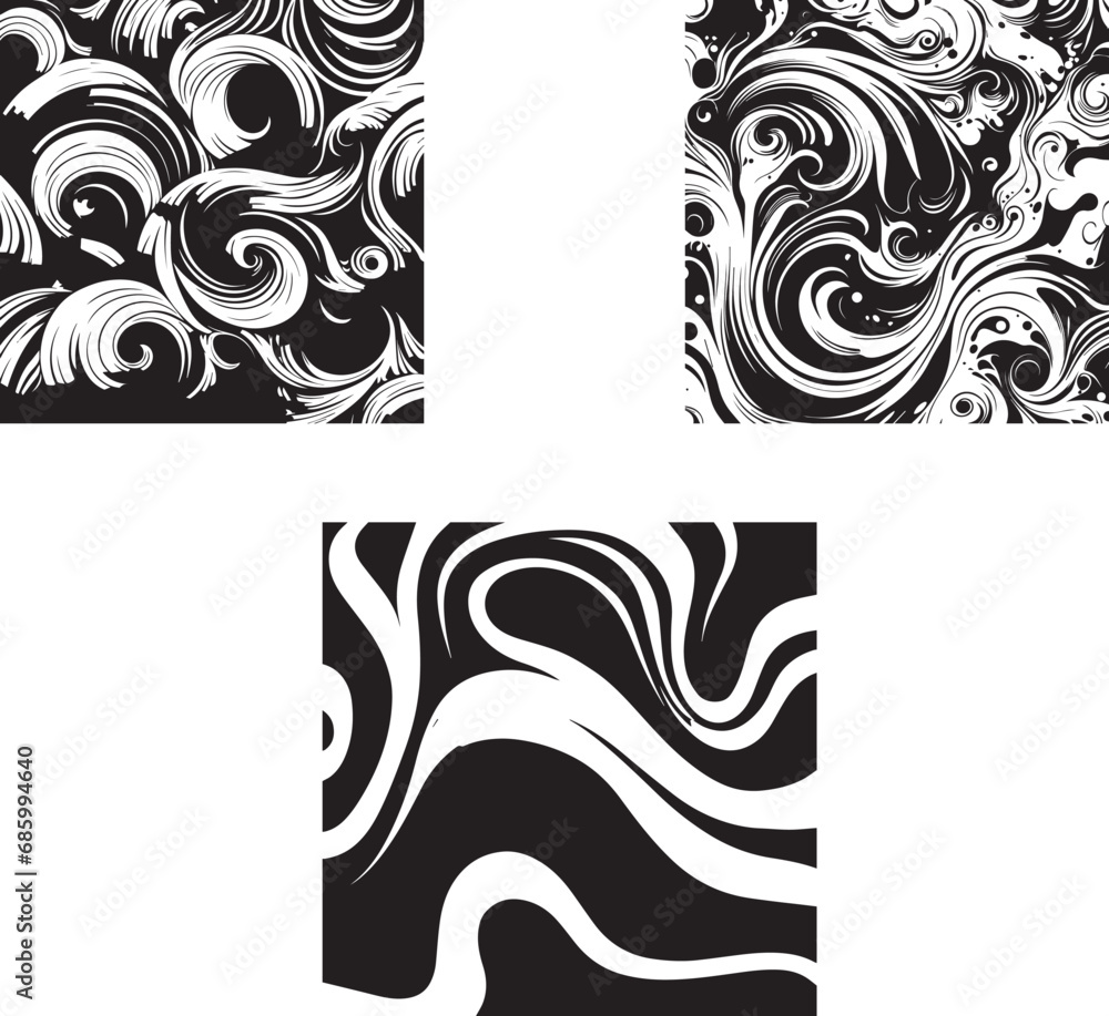 Fototapeta premium Set of awful abstract floral background