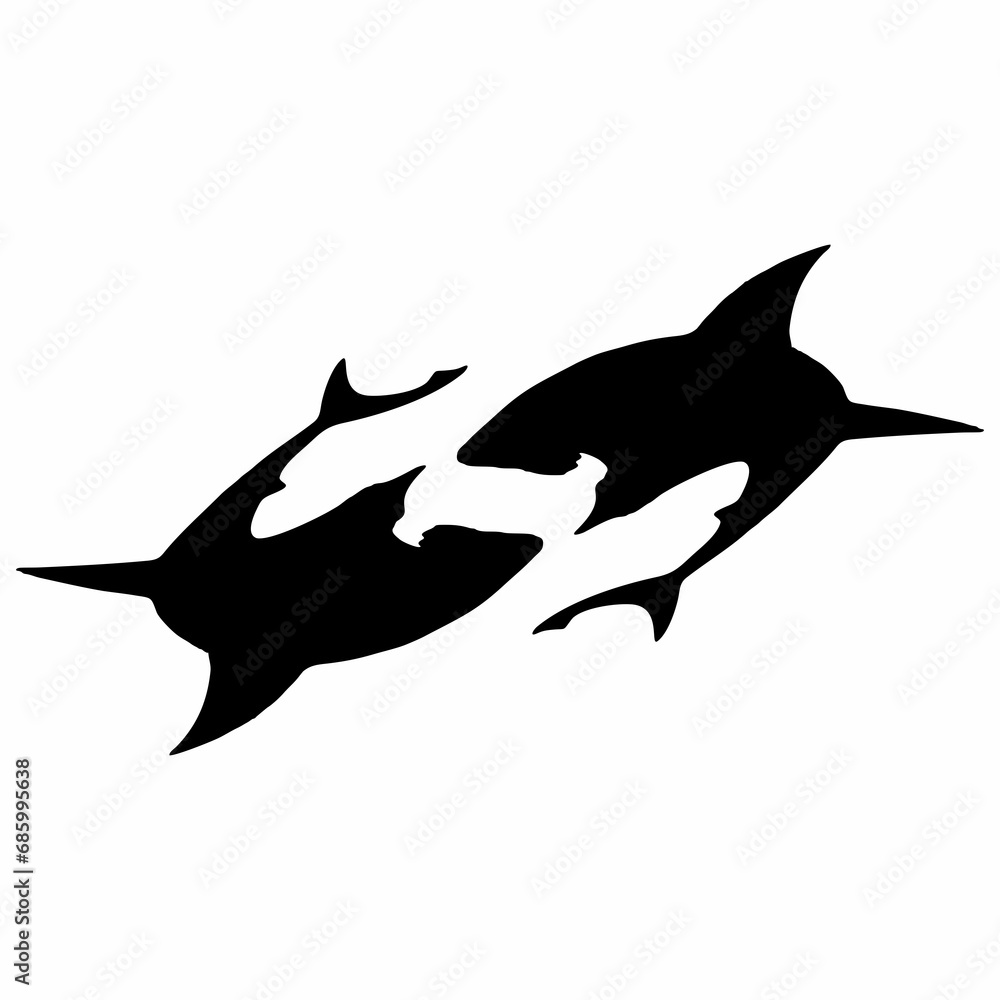 Fototapeta premium silhouette of a shark