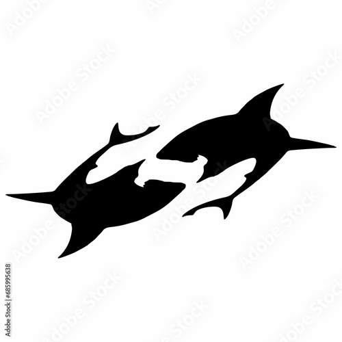 silhouette of a shark