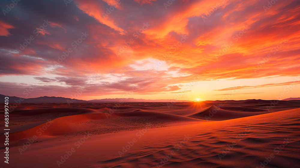 Sunset in the Desert. Generative Ai Sunset in the Desert. Generative Ai