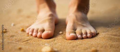 Little toe on a man's foot has a large, dry callus due to uncomfortable shoes.