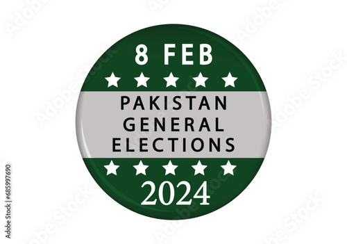 pakistan general elections 2024 compain vote badge. photo