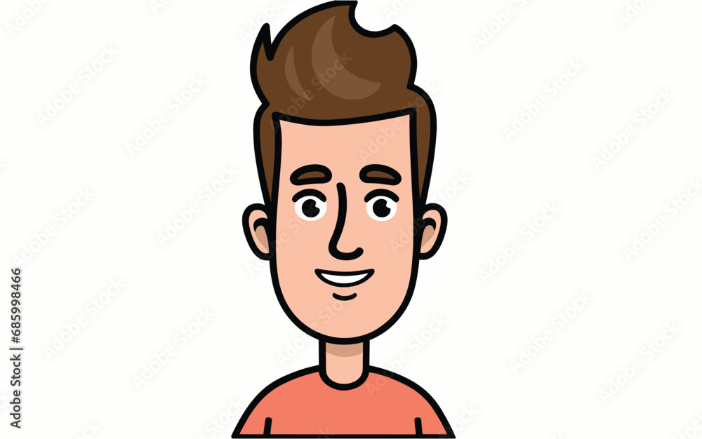 Illustration of a boy with a smile Illustration of a boy with a smile
