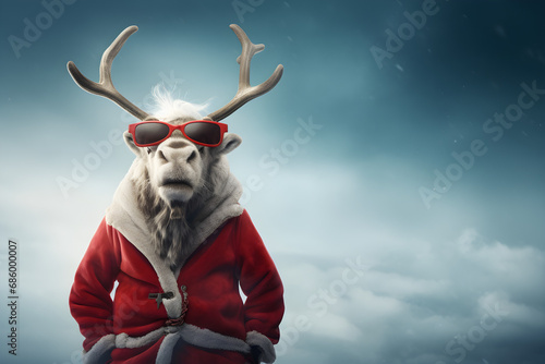 reindeer funny Christmas concept © sam