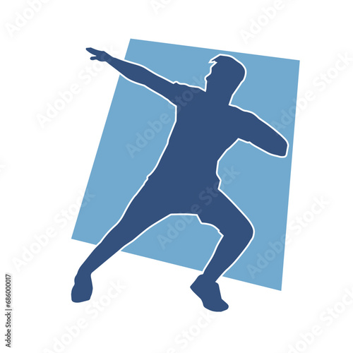 Silhouette of a man in dancing pose. Silhouette of a male dancer in performing pose.