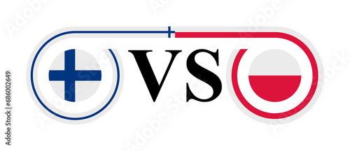 concept between finland vs poland. vector illustration isolated on white background