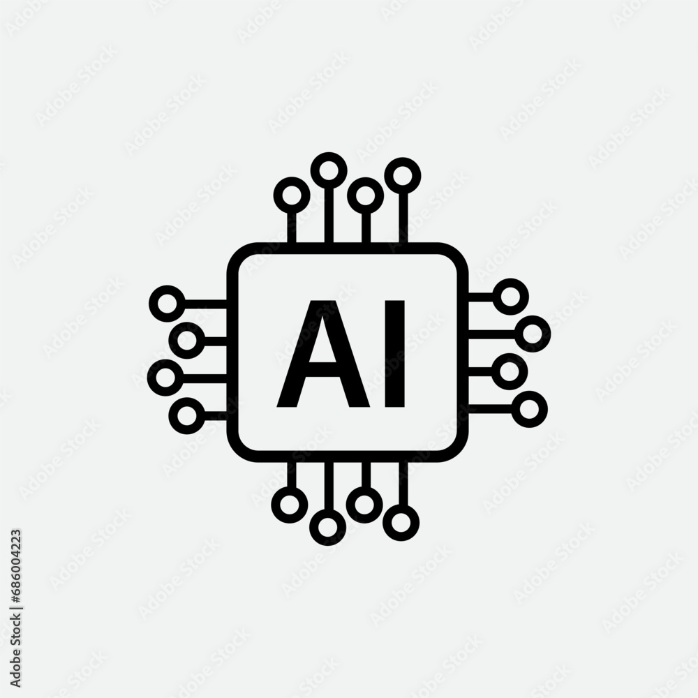 Circuit icon ,AI icon flat style vector logo design Circuit icon ,AI icon flat style vector logo design