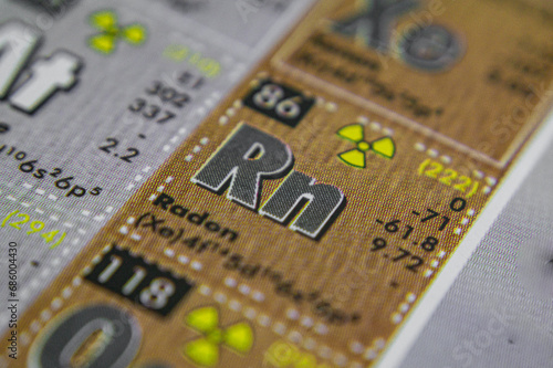 periodic table of element radon  photo