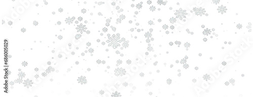 snowflakes falling isolated on transparent background, png