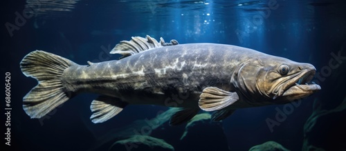 The coelacanth (Latimeria chalumnae Smith) is a living fossil, the oldest known living lineage of Sarcopterygii. photo