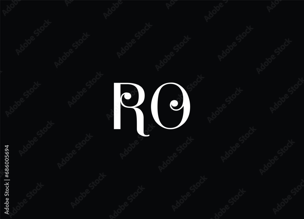 RO Letetr logo design and initial logo RO Letetr logo design and initial logo