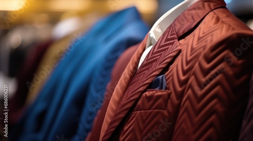 Quilted Jackets on Display in Fashion Store photo