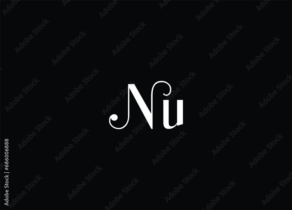 NU Letetr logo design and initial logo NU Letetr logo design and initial logo