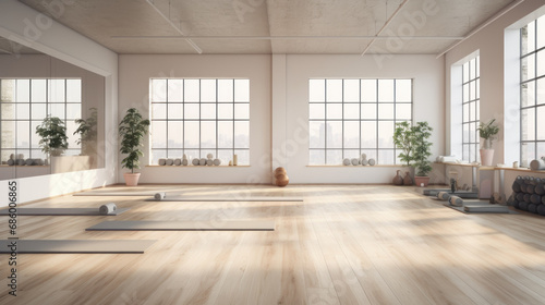 Modern Yoga Studio Interior © Sariyono