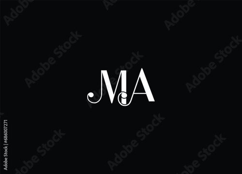 Initial letter MA logo or MA logo vector design template elements