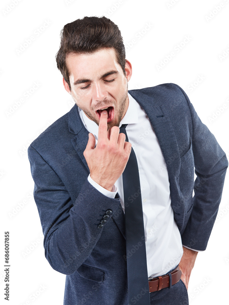 Hand, mouth or business man with vomit gesture on isolated, transparent or png background. Finger, face or manager with sick, puke or disgust sign for mistake, opinion or gag, reaction or insult Hand, mouth or business man with vomit gesture on isolated, transparent or png background. Finger, face or manager with sick, puke or disgust sign for mistake, opinion or gag, reaction or insult