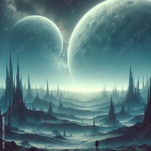 background fantasy alien night sky photo