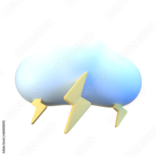 thunderstorm 3D Illustration Icon Pack Element