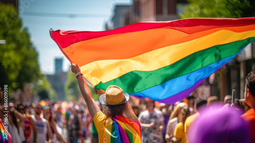 LGBTQ+ Pride in Full Bloom.  Joyous March of Equality © EwaStudio