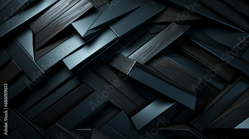 Modern abstract black background. Dark carbon geometric background