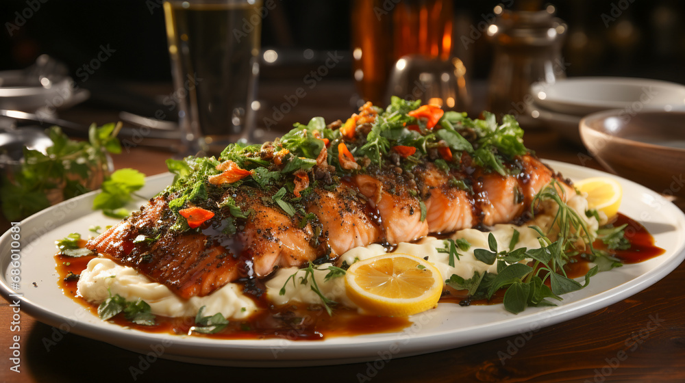 Salmon Filet with Fresh Greens Salmon Filet with Fresh Greens