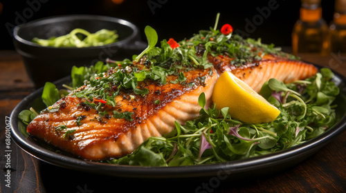 Salmon Filet with Fresh Greens