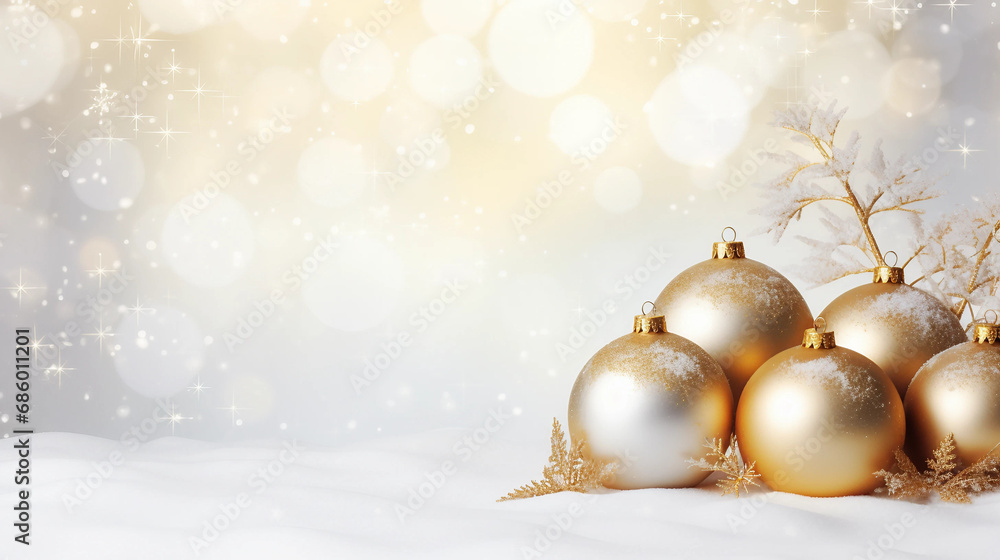golden christmas ball on snow golden christmas ball on snow