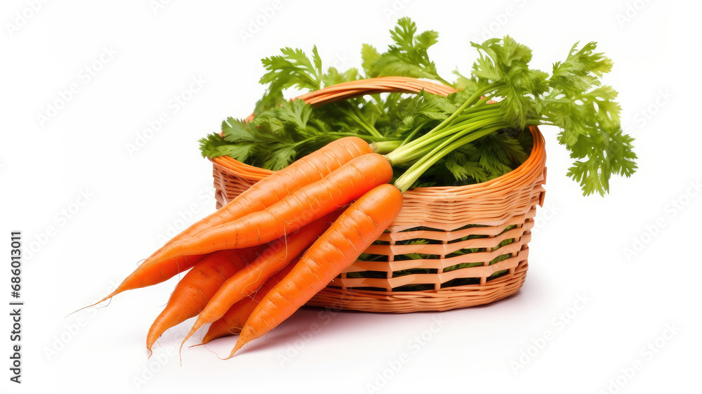 carrot basket isolated on white background carrot basket isolated on white background