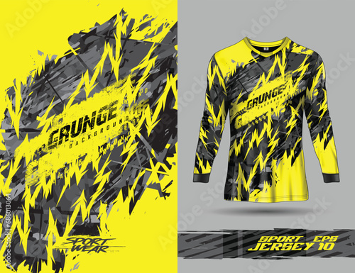 Tshirt template for extreme sports grunge background racing jersey design soccer jersey