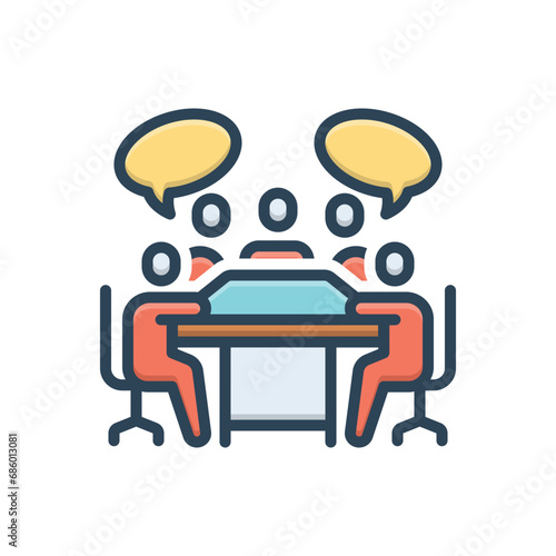 Color illustration icon for existing meeting 