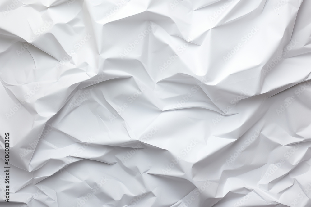 Obraz premium white crumpled paper texture background, abstract shape, space for text