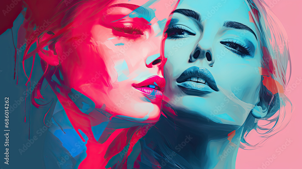 Retro-Style Women's Face Paint Duo