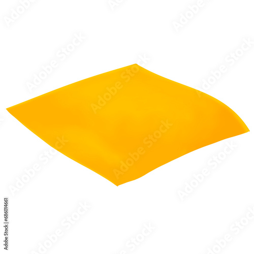 Cheddar cheese slice frying hand draw and paint on white background png file for decoration and online advertising 