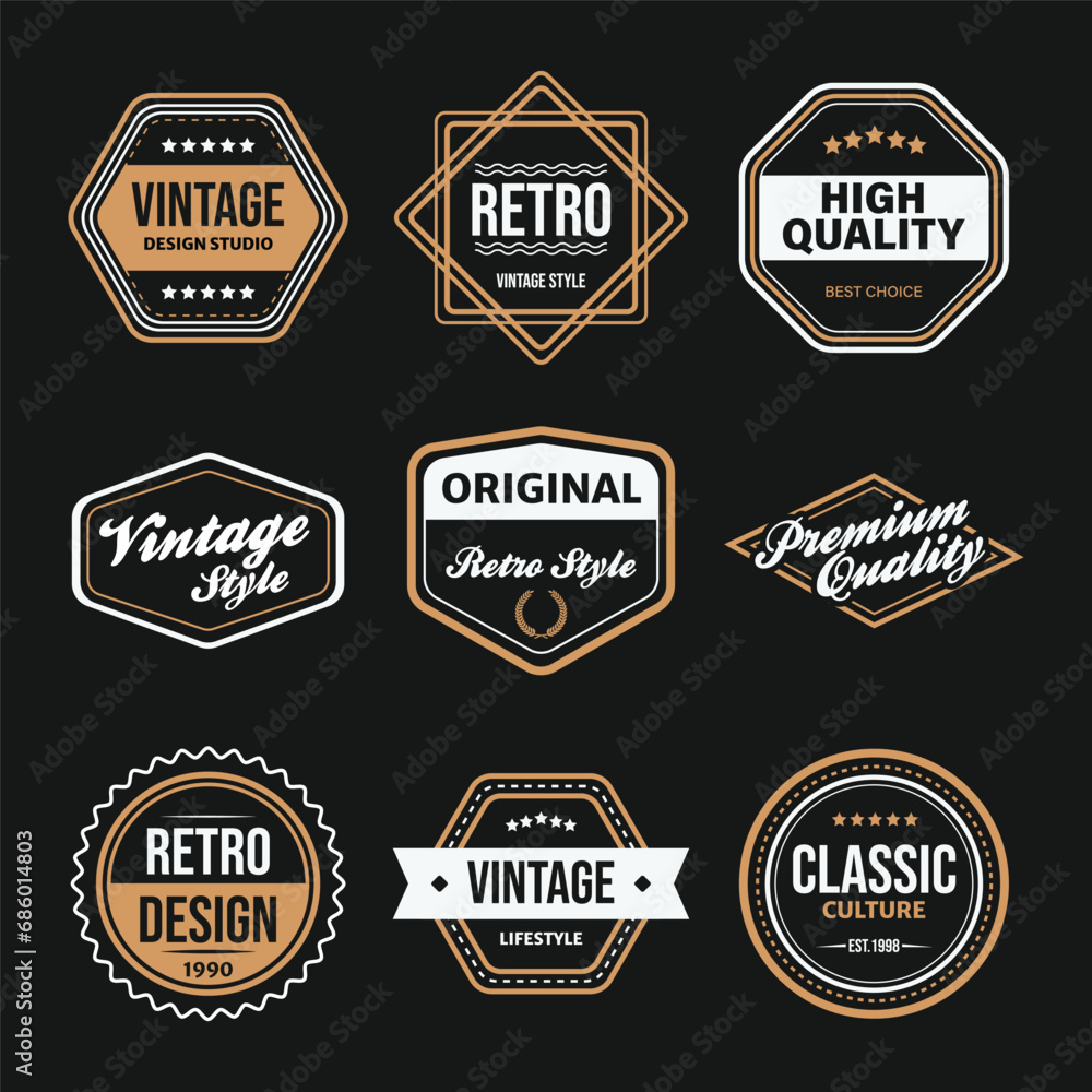 Obraz premium vintage badge collection vector set 