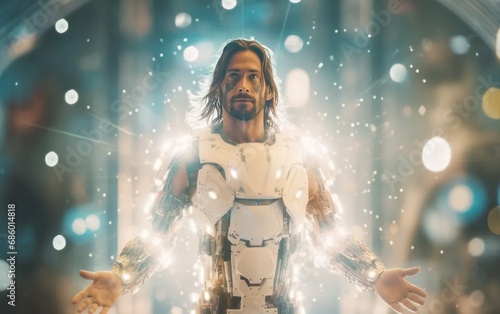 Conceptual image of Jesus in the future. Generated ai