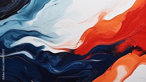 Fluid Art with Orange and Blue Wallpaper