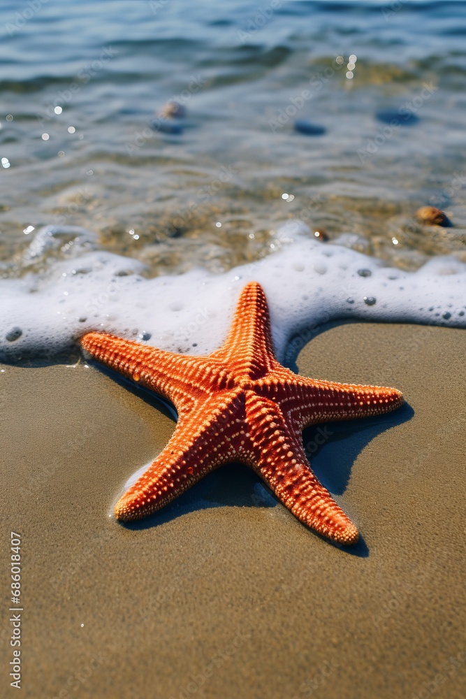 Starfish on Beach at Golden Hour Starfish on Beach at Golden Hour