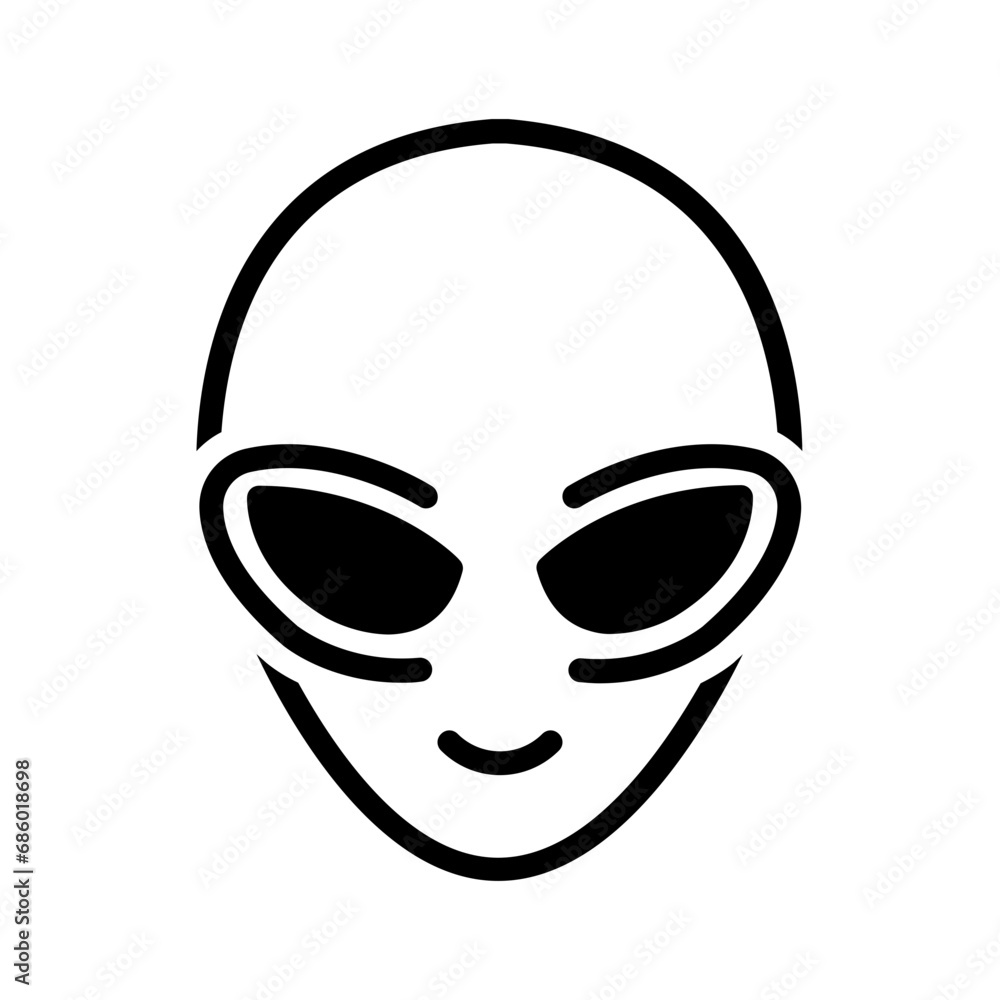 Solid black icon for Alien Solid black icon for Alien