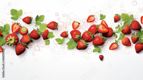 A splash of water with strawberries