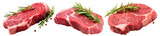 Set of raw beef steaks, cut out