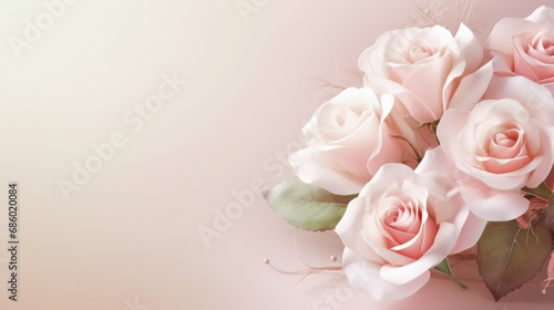 Closeup of pink roses, Valentine's Day background concept