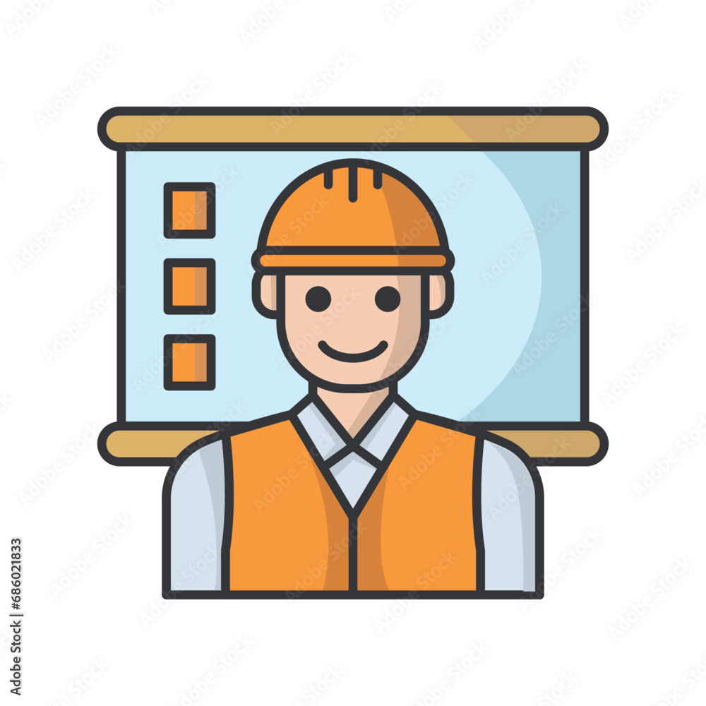 Engineering worker icon vector on trendy design