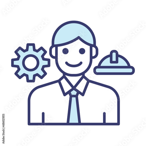 Engineering worker icon vector on trendy design