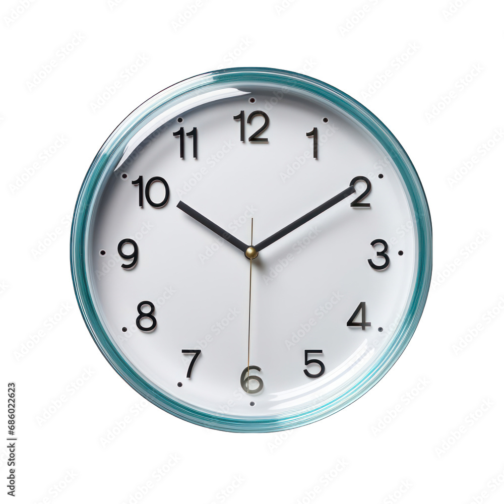 Round Wall Clock Isolated on Transparent or White Background, PNG Round Wall Clock Isolated on Transparent or White Background, PNG