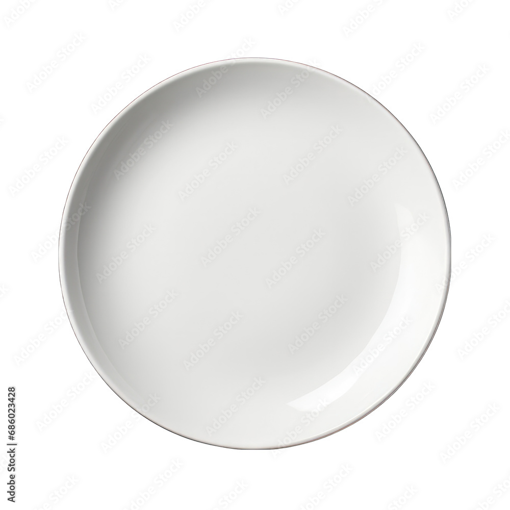 White Ceramic Plate Isolated on Transparent or White Background, PNG White Ceramic Plate Isolated on Transparent or White Background, PNG