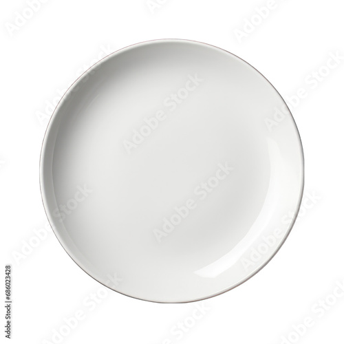 White Ceramic Plate Isolated on Transparent or White Background, PNG