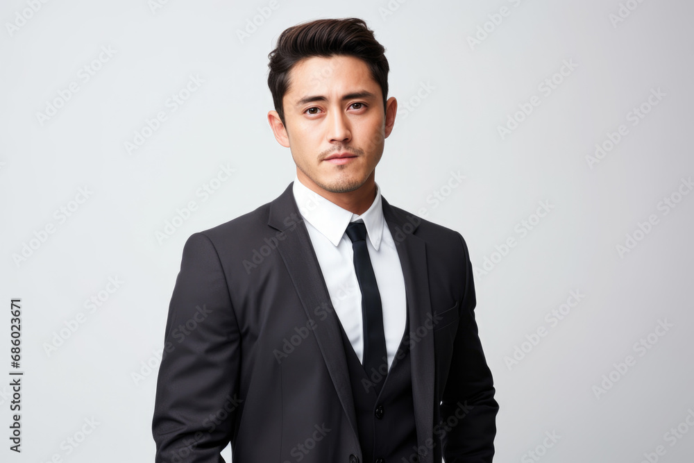 Portrait of Asian young businessman on plain background Portrait of Asian young businessman on plain background