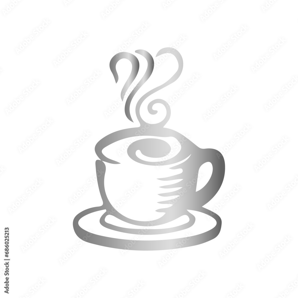 silver coffee cup icon silver coffee cup icon